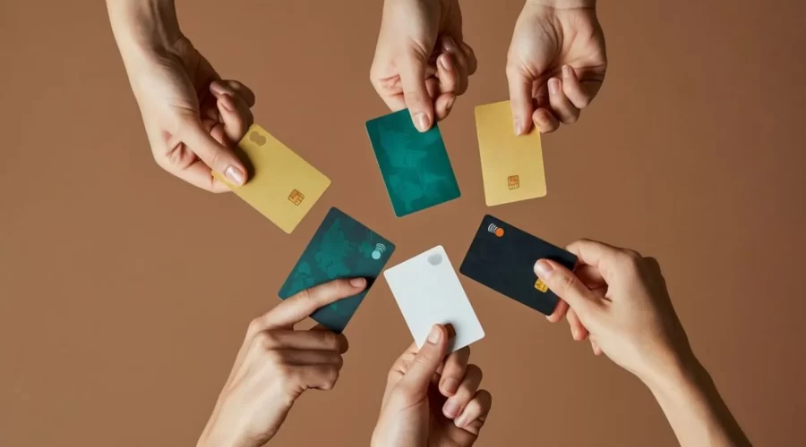 myprepaidcenter card activation and people hands holding a debit/credit cards.