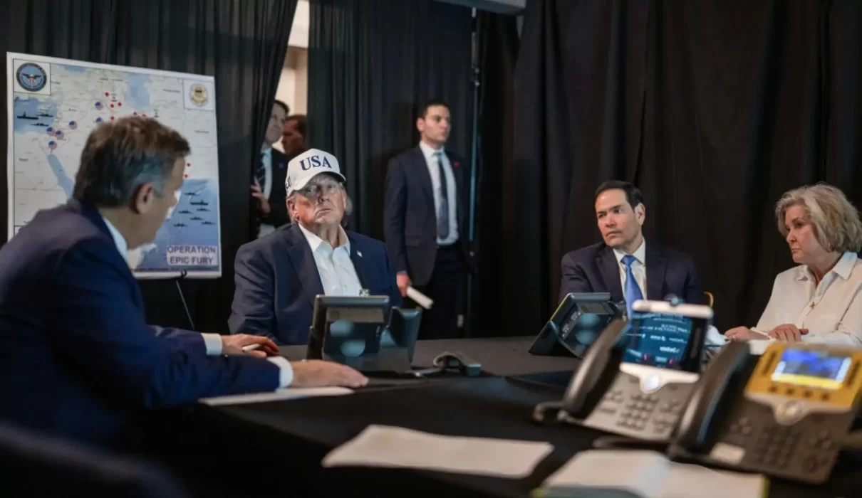 President Donald Trump oversees "Operation Epic Fury" at Mar-a-Lago in Palm Beach, Fla.